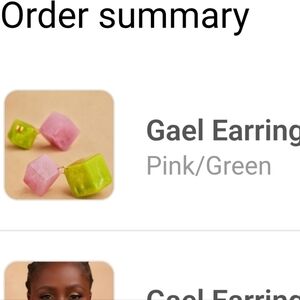 Khoi GAEL Pink and Green Earrings. Brand New With Tag